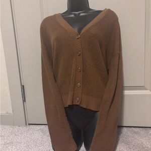 Abound Chestnut V-Neck Button-Up Cardigan